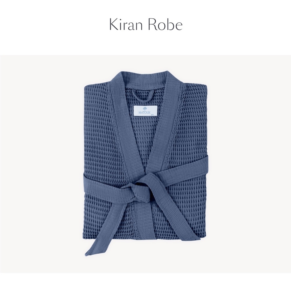 Turkish waffle fabric woven for our Kiran bath towel and made a luxurious robe